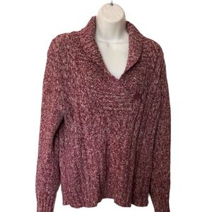 Sonoma Dusty Rose Marled Women’s Pullover Baggy Sweater Size Large